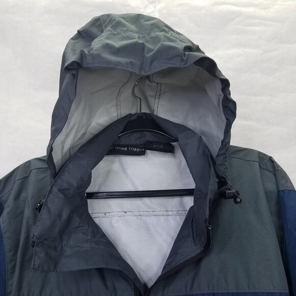 Frogg Toggs Jacket Men L Blue Gray Nylon Hooded Full Zip Rain Coat Windbreaker - Picture 2 of 16